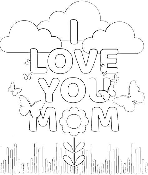 I Love You Mom Printable Coloring Pages